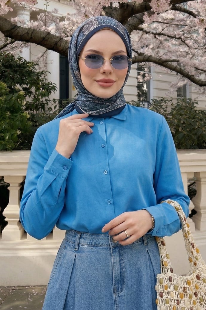 Nilda Basic Mavi Gömlek