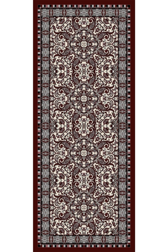 Otantik Çiçekli Bordo Soft Pamuk Şal