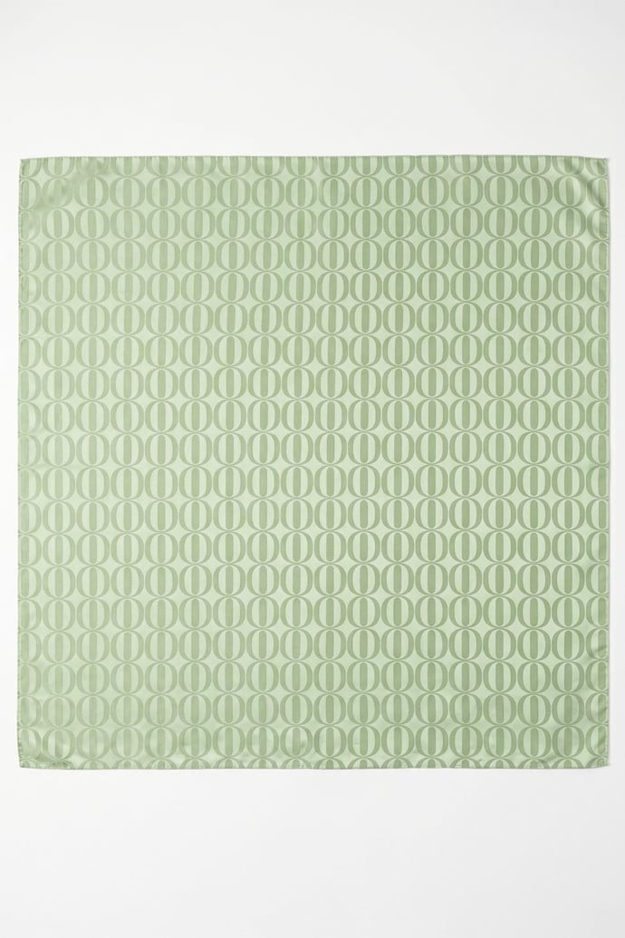 Oval Desen Ayrobin Jakar Eşarp - Mint Yeşili