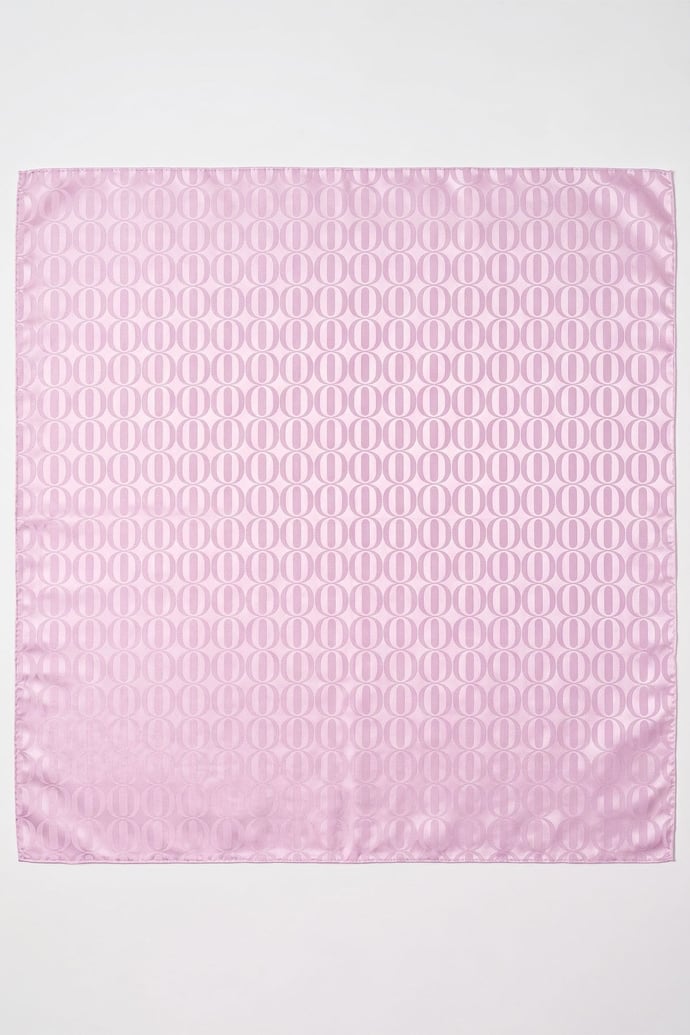 Oval Desen Ayrobin Jakar Eşarp - Toz Pembe