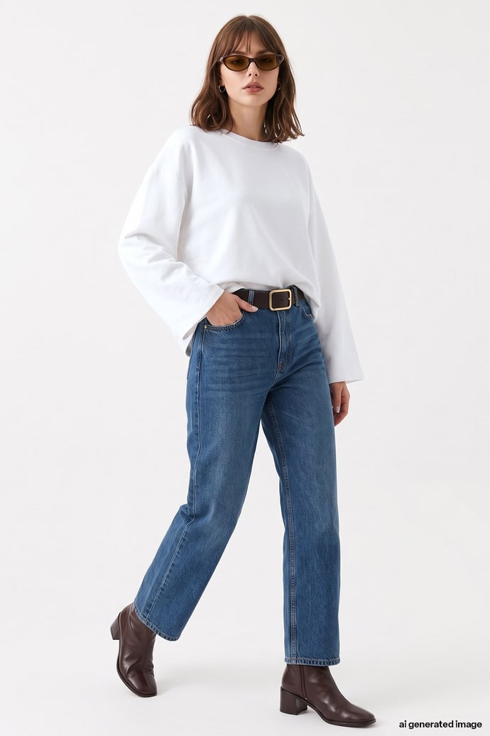 Oversize Geniş Kol Beyaz Sweat