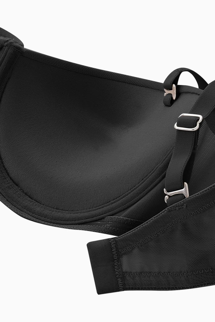 Rosali Mesh Straplez Sütyen Soft Push Up Yarı Dolgulu Premium Basic - Siyah - 2226