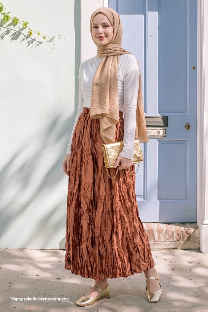 Saten Kraş Taba Etek