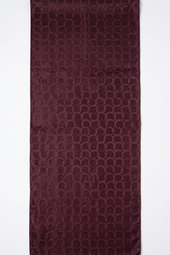 Soft Oval Desenli Bordo Jakar Şal