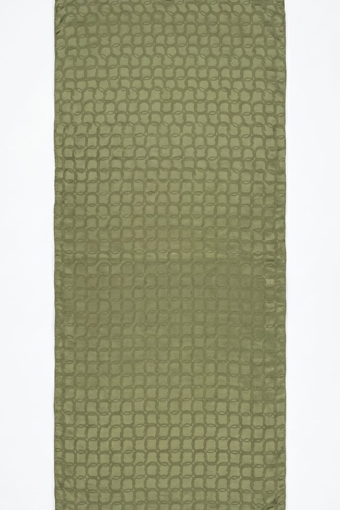 Soft Oval Desenli Fıstık Yeşili Jakar Şal