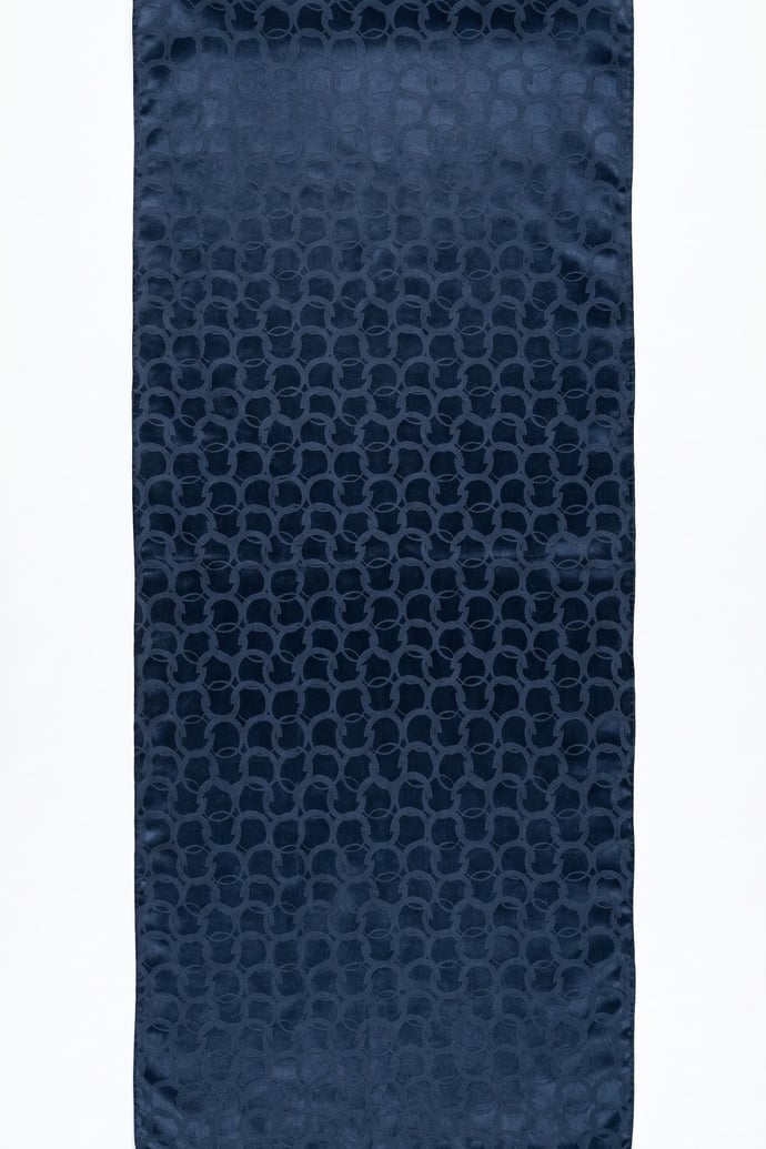 Soft Oval Desenli Lacivert Jakar Şal