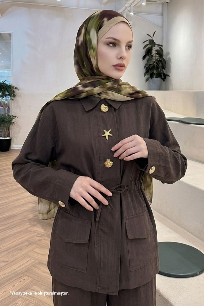 Tünel Kemerli Pantolonlu Acı Kahve Takım