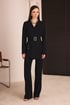Kemerli Blazer Pantolon Takım - Siyah