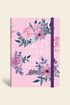 Çiçekli Defter Kareli Pembe 17x24 cm