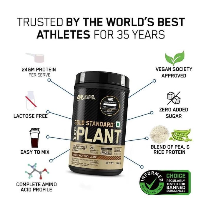 Optimum Gold Standard Plant Protein 684 Gr çikolata aromalı vegan bitkisel protein tozu