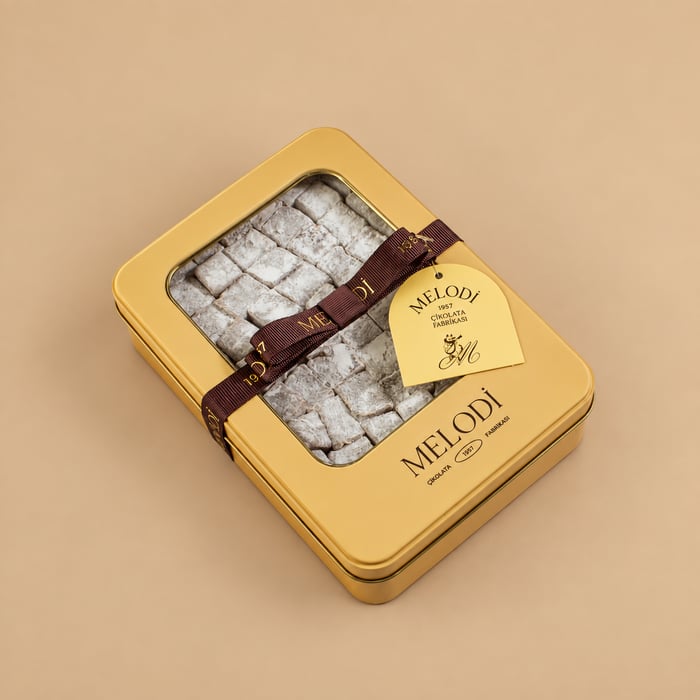 Karamelli Lokum Metal Kutu 550 g