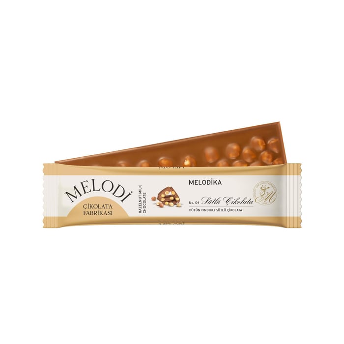 Melodika Bütün Fındıklı Sütlü Çikolata 80g(℮)