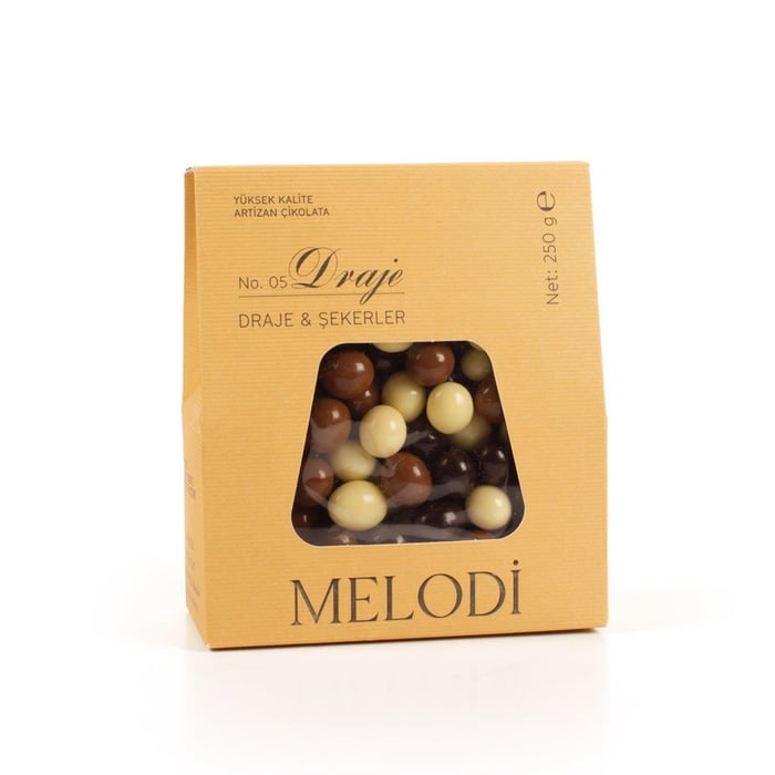 Mini Kahve Çekirdekli Sütlü-Bitter-Beyaz Çikolatalı Draje 250g