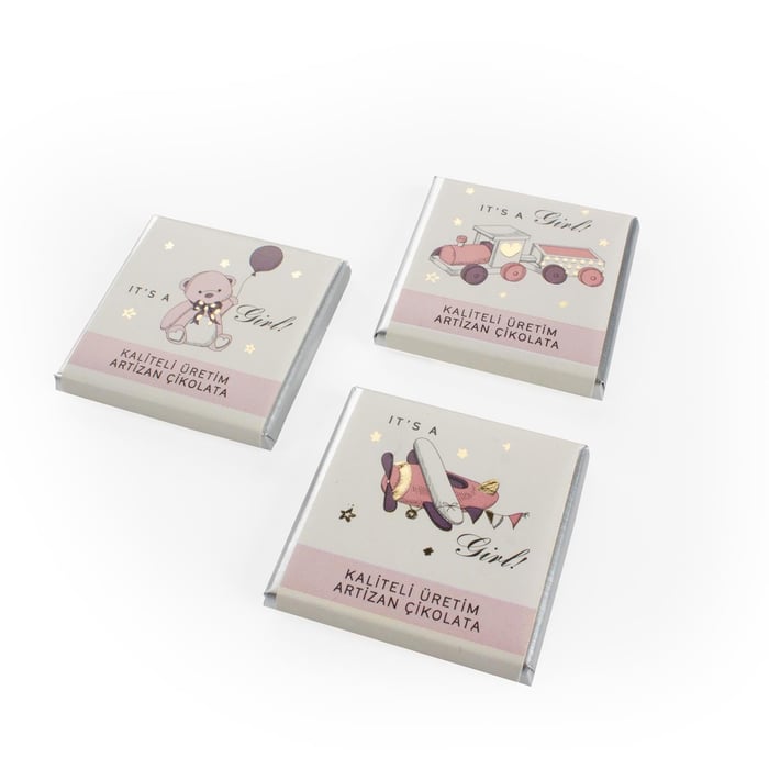 Sargılı Sütlü Madlen Pembe 500g(℮) - Kız Bebek Çikolatası