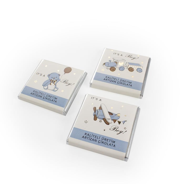 Sevimli Ayıcık Hoşgeldin Erkek Bebek Çikolatası 500g(℮)