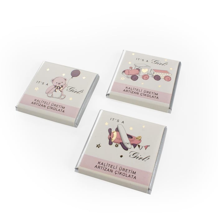 Sevimli Ayıcık İyi Ki Doğdun Çikolatası Pembe 1150g(℮)