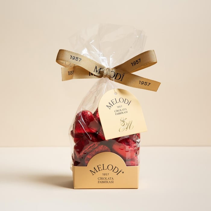 Yaldızlı Mini Kalp Çikolata  200g