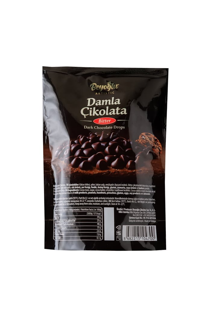 Beyoğlu Çikolata-Bitter Damla ÇikolataBeyoğlu Bitter Damla Çikolata 100 gr (Kurabiye,Pasta ve Kek İçin)
