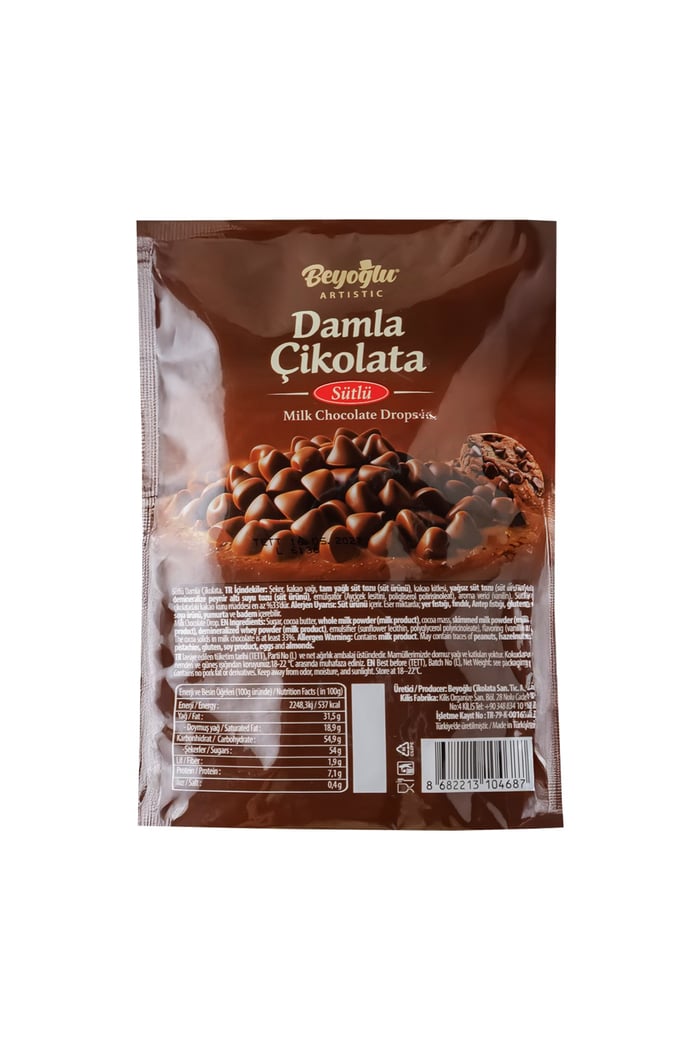 Beyoğlu Çikolata - Sütlü Damla ÇikolataBeyoğlu Sütlü Damla Çikolata 100 gr (Kurabiye,Pasta ve Kek İçin)