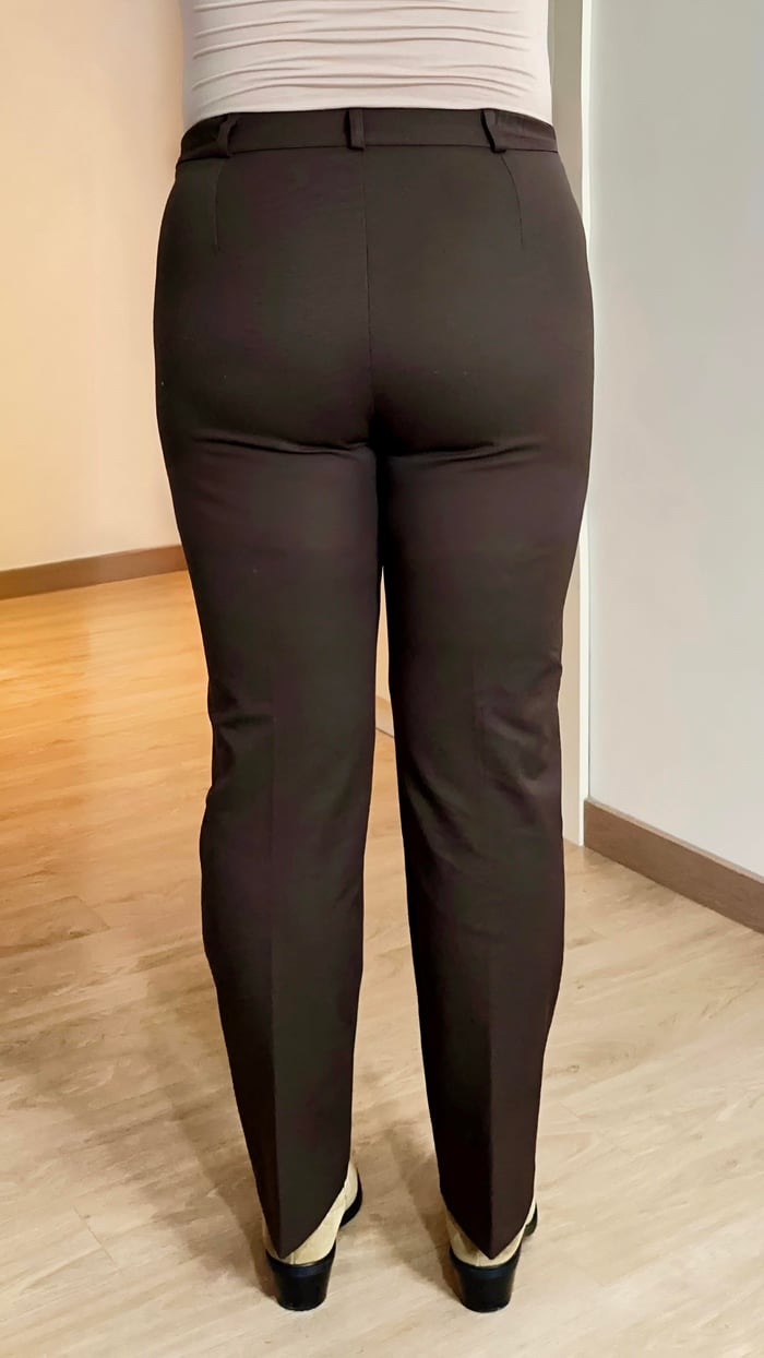 Beli Lastikli Büyük Beden Gabardin Geniş Paça Pantolon Kahve