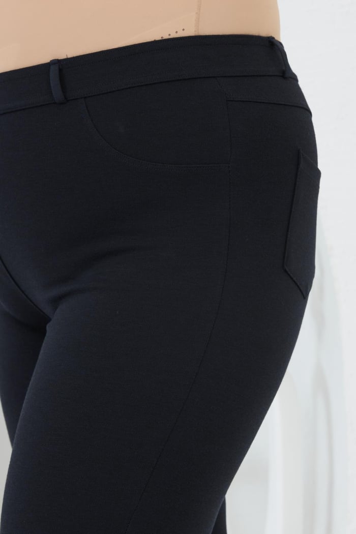 Büyük Beden Çelik Örme Taytpantolon Lacivert