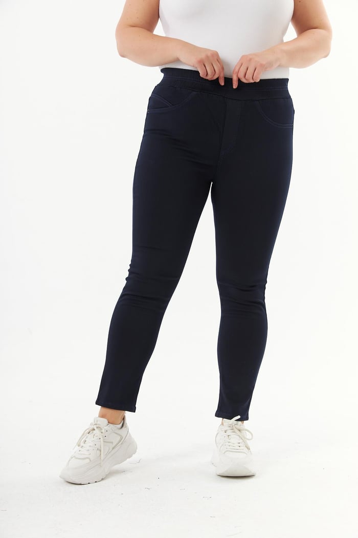 Büyük Beden Pamuk Slim Fit Pantolon Lacivert