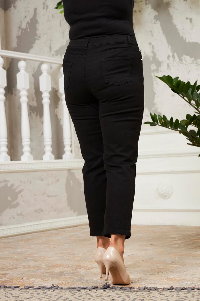 Rmg Büyük Beden Mom Jeans Siyah Pantolon