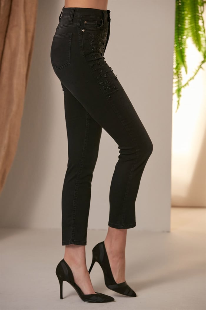 RMG Taşlı Kim Füme Kot Pantolon