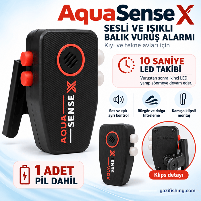 AquaSense X Sesli ve Işıklı Balık Vuruş Alarmı,  Zil & Fosfor & Alarm, ANCHOR