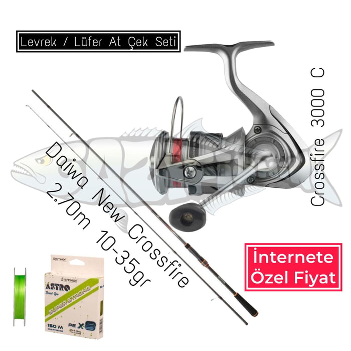Daiwa Crossfire Spin At Çek Levrek Lüfer Olta Seti