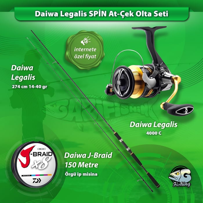 Daiwa Legalis 2.74 - 14 -42 - Daiwa Legalis 4000 C Spin At Çek Olta Seti