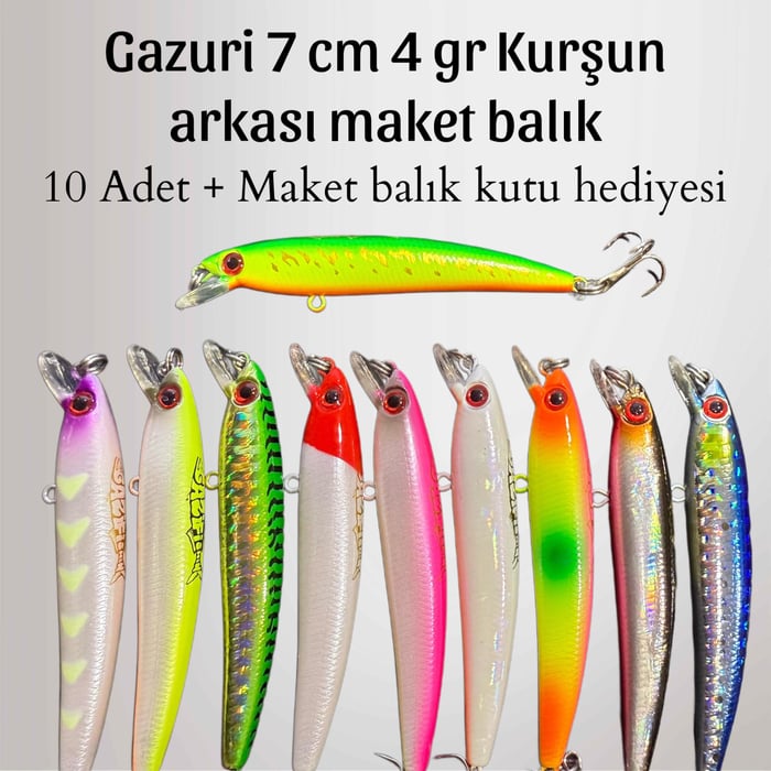 GAZURİ - Kurşun Arkası Maket Balık Seti (  Kutu Hediyeli )