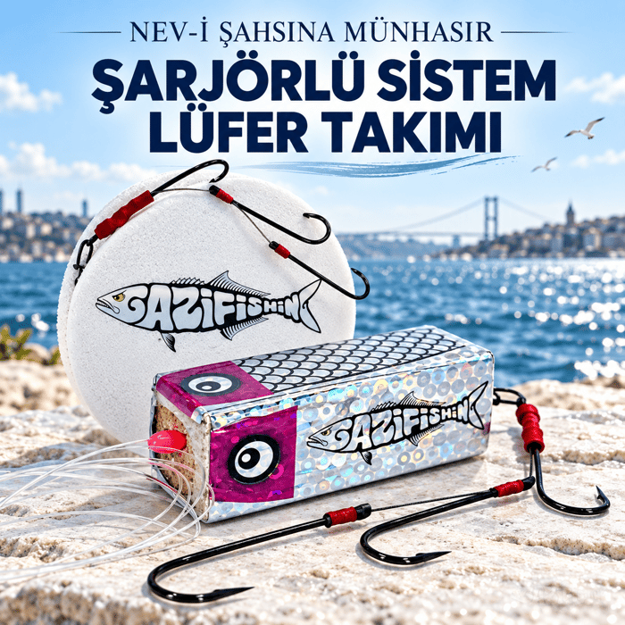 Şarjörlü Sistem Yemli Çinekop Lüfer Takımı, Hazır Olta Takımları, Gazi Fishing