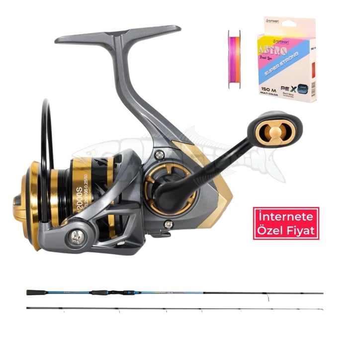 Yeni Başlayanlara Özel Hazır Spin Seti, Spin - At Çek Olta Setleri, Gazi Fishing