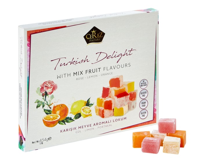 Gül, Limon, Portakal Aromalı Lokum 454 gr