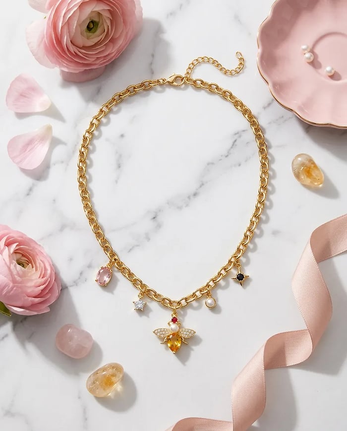 VIP Bee Charm Kolye