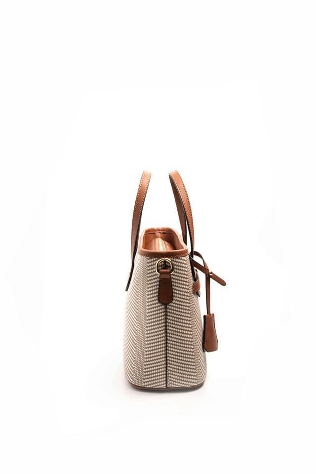Silver & Polo SP1185 Kadın El Çantası Hasır Bej-Taba
