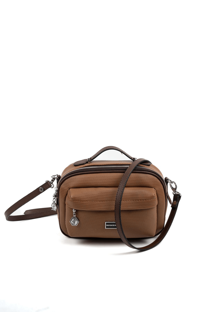 Silver Polo Karamel - Kahve Petek Kadın Çapraz Çanta SP1186