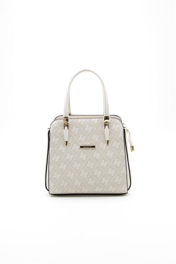 Silver & Polo SP1136 Kadın El Çantası Monogram Taş-Kemik