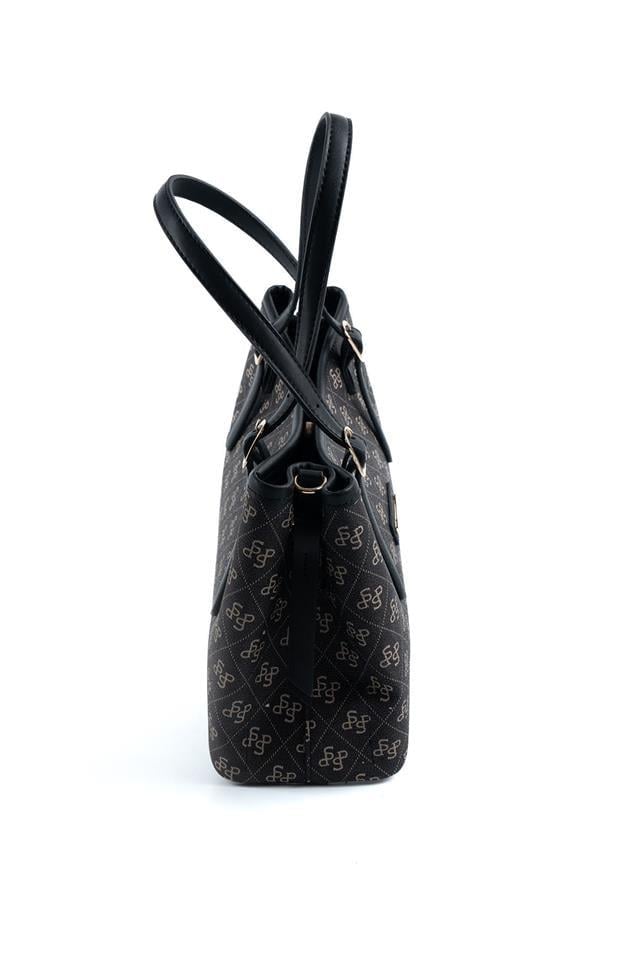 Silver & Polo SP1252 Kadın El Çantası Monogram Füme-Siyah