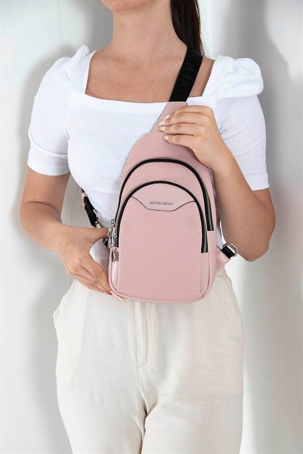 Silver Polo Pink - Pink Petek Kadın Vücut Çantası SP959
