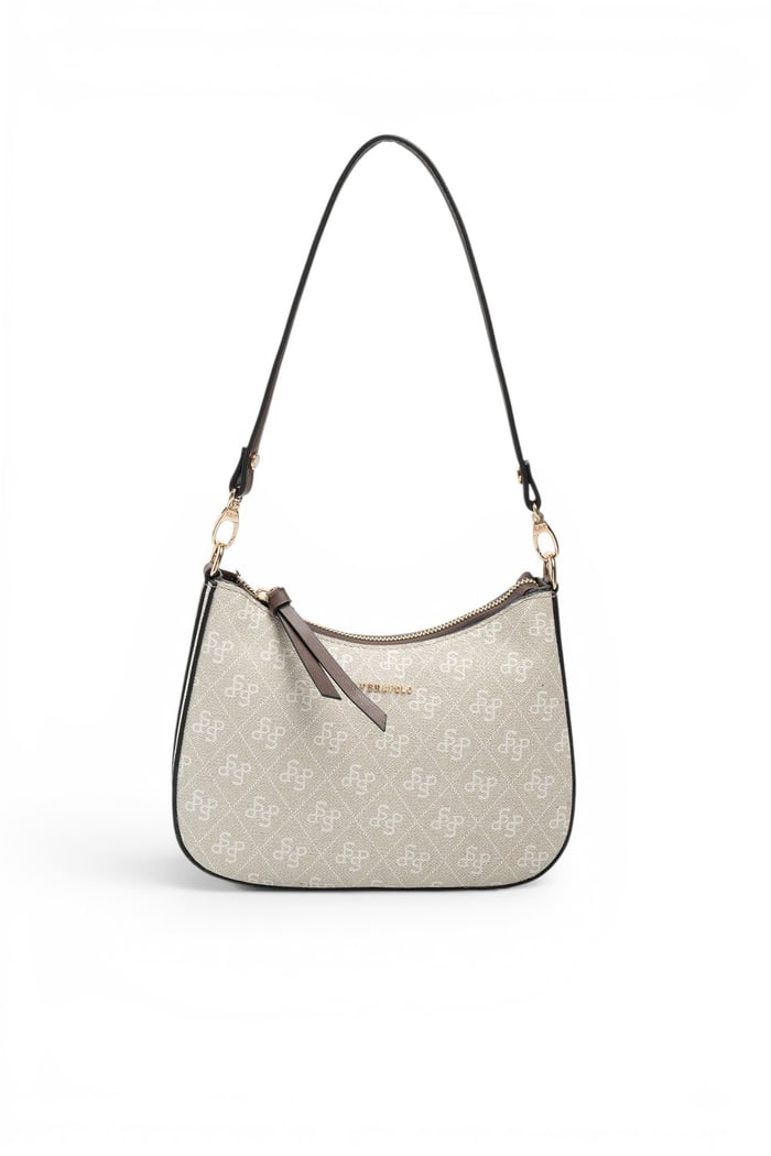 Silver Polo SP1259 Kadın Omuz Çantası Monogram Taş-Kahve