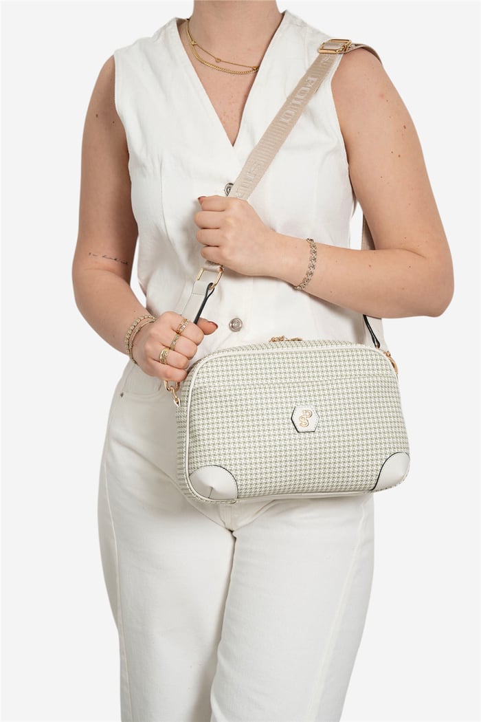 Silver & Polo SP1094 Kadın Çapraz Çanta King Desen Yeşil-Kemik