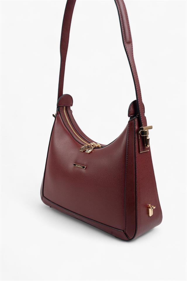 Silver & Polo SP1187 Kadın Omuz Çantası Düz Bordo