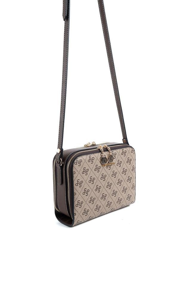 Silver Polo Koyubej - Kahve Monogram Kadın Çapraz Çanta SP888