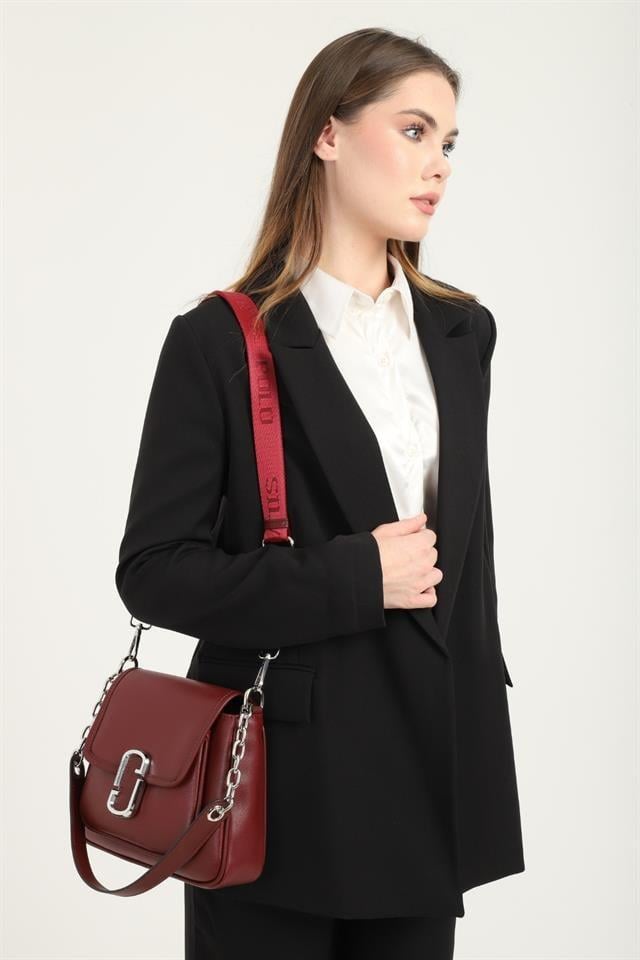 Silver & Polo SP1147 Kadın Omuz Çantası Düz Bordo