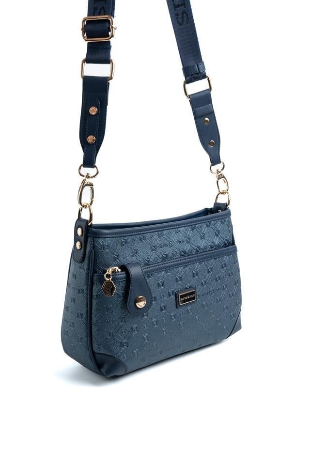 Silver & Polo SP1160 Kadın Çapraz Çanta Logolu Lacivert