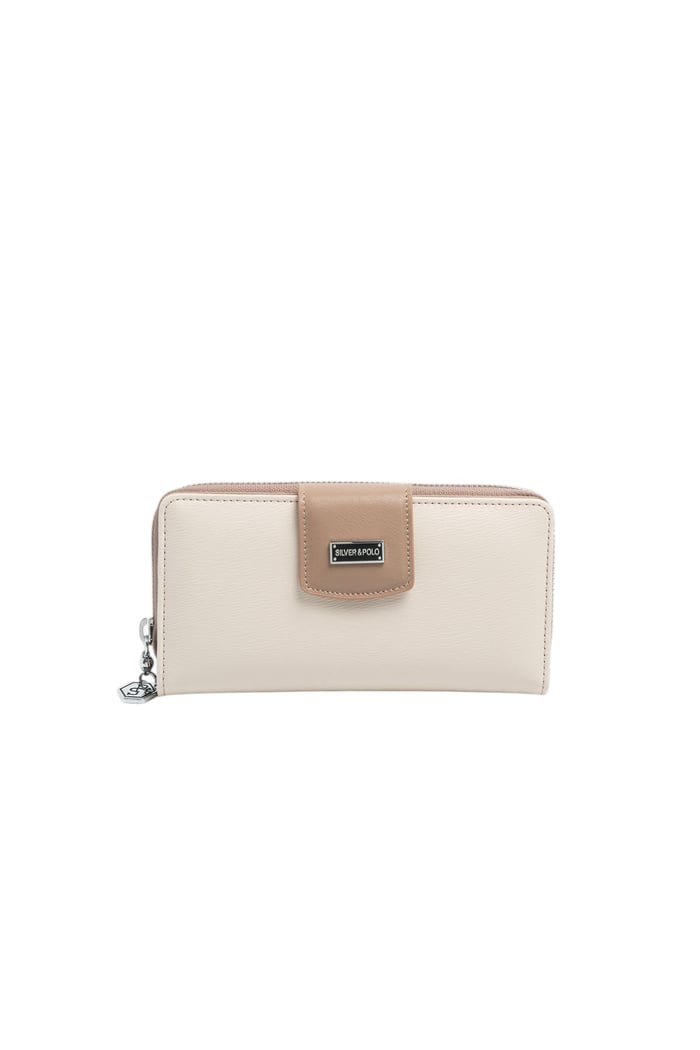 Silver & Polo SP928 Kadın Cüzdan & Kartlık Düz Bej-Latte