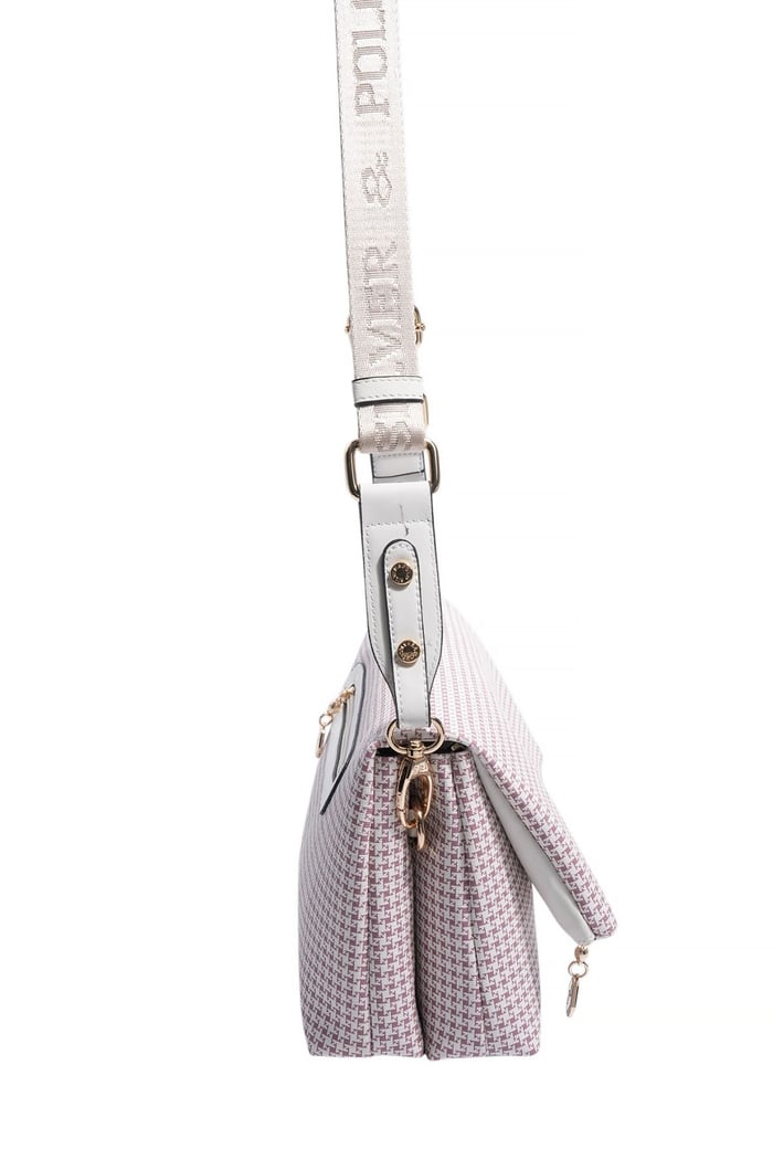 Silver Polo Bordo - Kemik Kaz Ayağı Ekose Kadın Çapraz Çanta SP1278