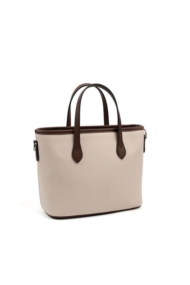 Silver & Polo SP1185 Kadın El Çantası Düz Bej-Kahve